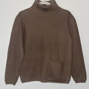 Brown Wool Turtleneck Sweater